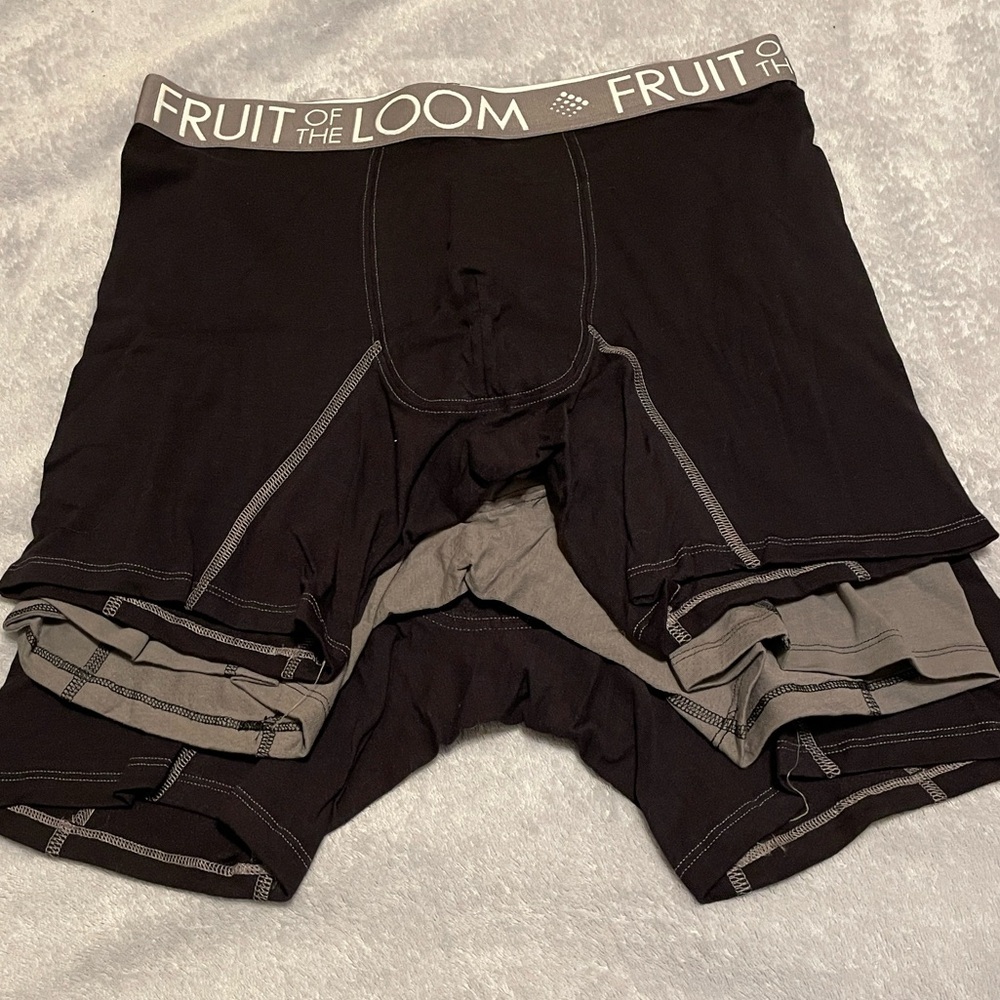 Fruit of the Loom Men's Black and Gray Boxer Briefs